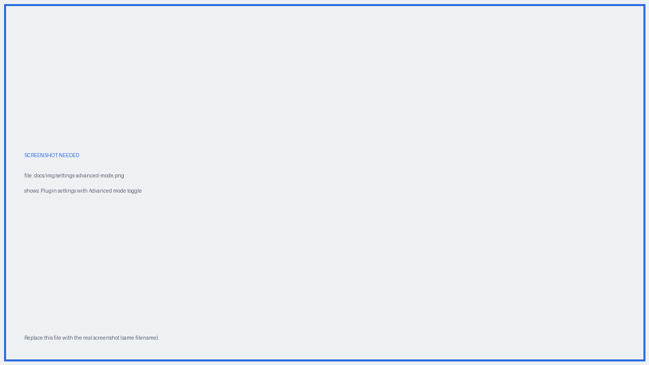 Advanced mode toggle